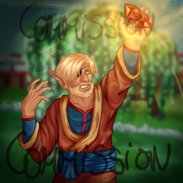 Commission half body, full color.