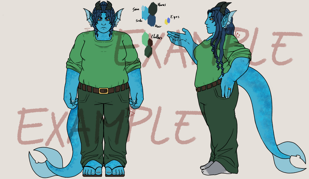 Example ref sheet, plain color. it my oc :P